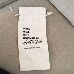 Wine bottle cover pregnancy announcement